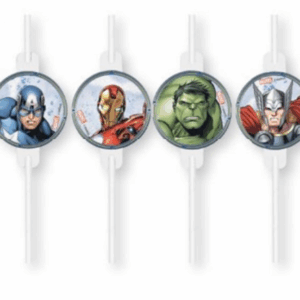 Procos Slamky s motívom Avengers 4 ks - kovove slamky, slamky, sklenene slamky, papierove slamky, bambusove slamky, eko slamky, nerezove slamky, bambusové slamky, kovové slamky dm, ekologicke slamky, kefka na slamky, bio slamky, ryzove slamky, psenicne slamky