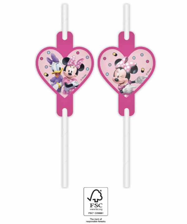 Procos Papierové slamky - Minnie & Daisy 4 ks - kovove slamky, slamky, sklenene slamky, papierove slamky, bambusove slamky, eko slamky, nerezove slamky, bambusové slamky, kovové slamky dm, ekologicke slamky, kefka na slamky, bio slamky, ryzove slamky, psenicne slamky