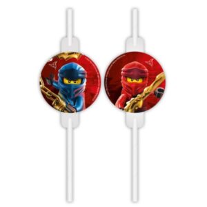 Slamky papierové Lego Ninjago 22 cm, 4 ks - kovove slamky, slamky, sklenene slamky, papierove slamky, bambusove slamky, eko slamky, nerezove slamky, bambusové slamky, kovové slamky dm, ekologicke slamky, kefka na slamky, bio slamky, ryzove slamky, psenicne slamky