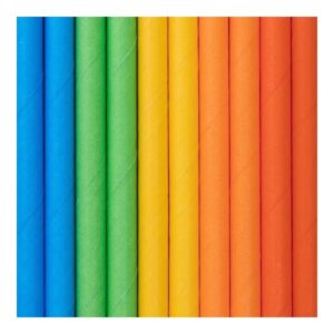 Slamky papierové dúhové 10 ks - kovove slamky, slamky, sklenene slamky, papierove slamky, bambusove slamky, eko slamky, nerezove slamky, bambusové slamky, kovové slamky dm, ekologicke slamky, kefka na slamky, bio slamky, ryzove slamky, psenicne slamky