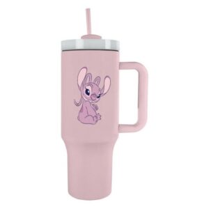 Cestovný hrnček Lilo a Stitch so slamkou ružový - kovove slamky, slamky, sklenene slamky, papierove slamky, bambusove slamky, eko slamky, nerezove slamky, bambusové slamky, kovové slamky dm, ekologicke slamky, kefka na slamky, bio slamky, ryzove slamky, psenicne slamky